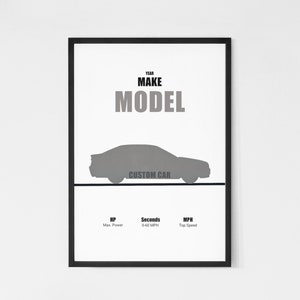 Custom Car Wall Art Printable | Digital Download Poster Men Kids Boys Room Decor Cartoon Car Home Office Art Children Nursery Dorm