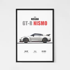 Nissan GT-R Nismo 2023 Wall Art Printable | Digital Download Poster Men Kids Boys Room Decor Supercar Home Office Children Nursery Dorm JDM