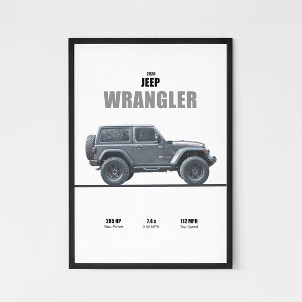 Jeep Wrangler 2020 Rubicon Wall Art Printable | Digital Download Poster Men Kids Boys Room Decor Home Office Art Children Nursery Dorm