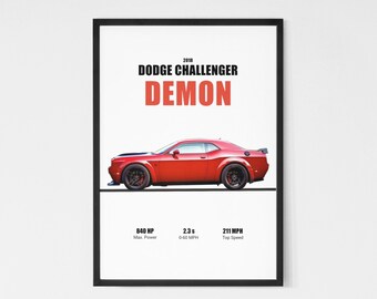 Dodge Challenger Hellcat 2023 SRT Wall Art Printable | Digital