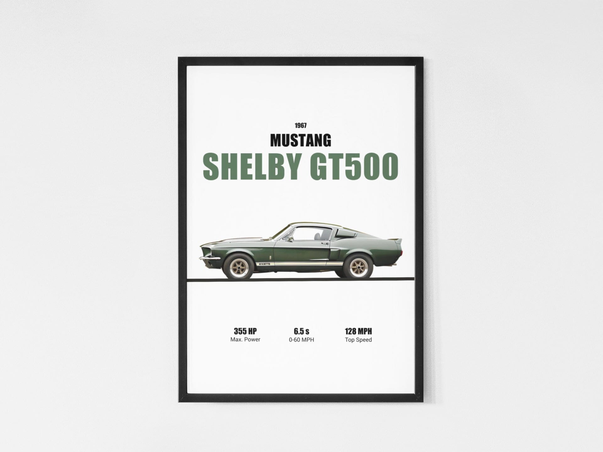 Mustang Shelby GT500 1967 Wall Art Printable | Download Poster Men Kids Boys Room Decor Supercar Home Office Art Children Nursery Dorm