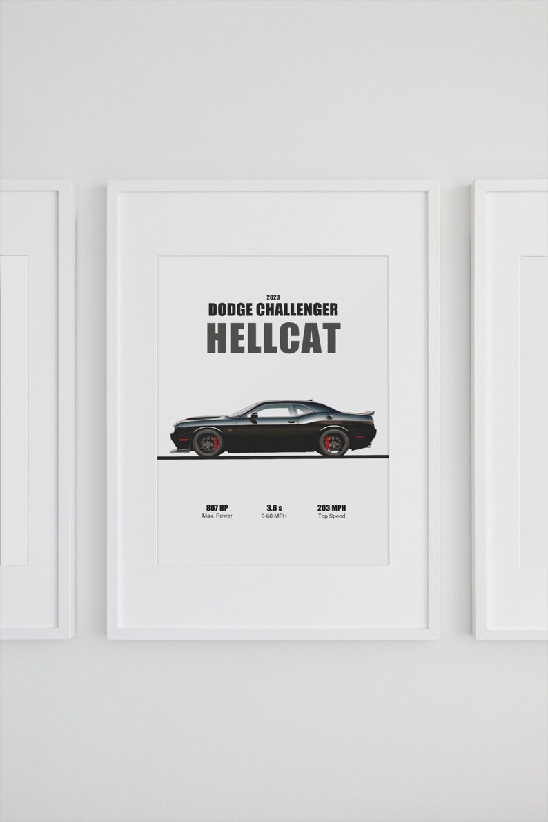 Dodge Challenger Hellcat 2023 SRT Wall Art Printable | Digital Download ...