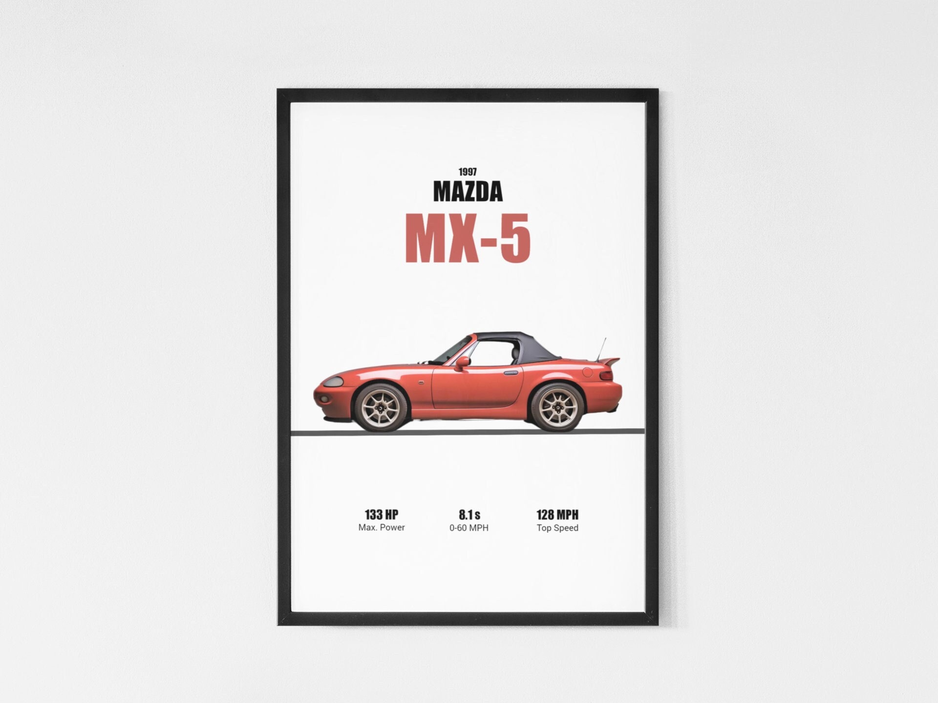 1997 Mazda MX-5 Miata Art Print | Car Enthusiast Decor (digital