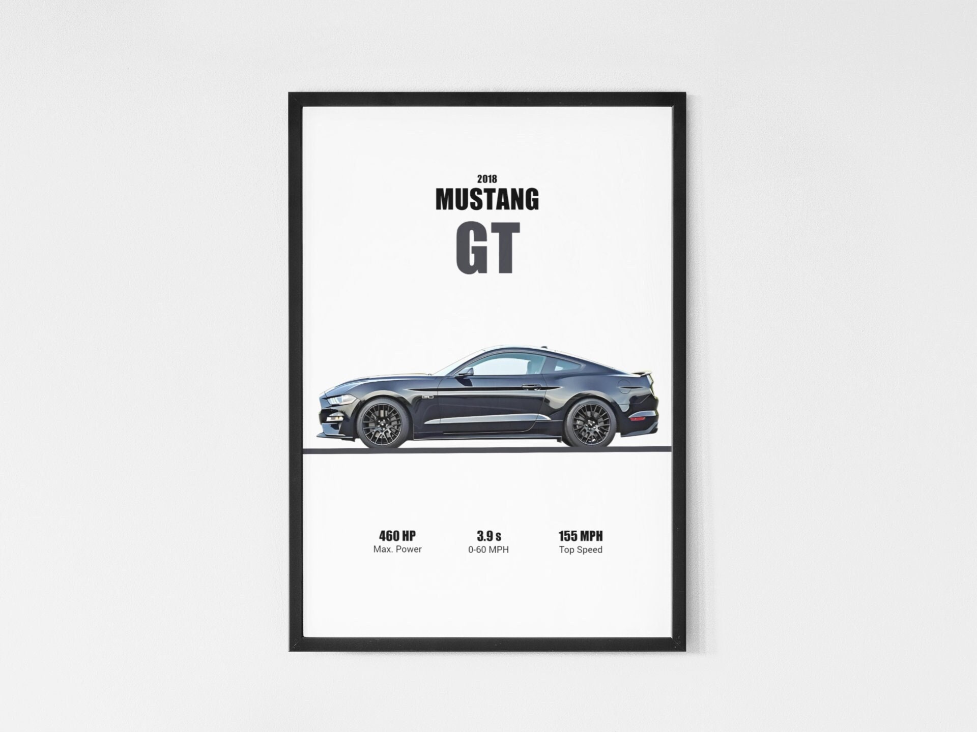 Ford Mustang GT 2018 Art Print | Muscle Car Poster (digital Download ...