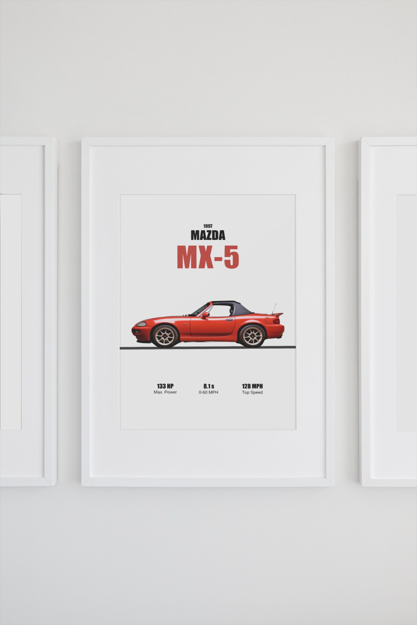 1997 Mazda MX-5 Miata Art Print | Car Enthusiast Decor (digital