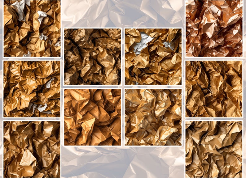 30 Seamless Gold Crumpled Paper Digital Pattern,shabby Scrapbook Paper ...