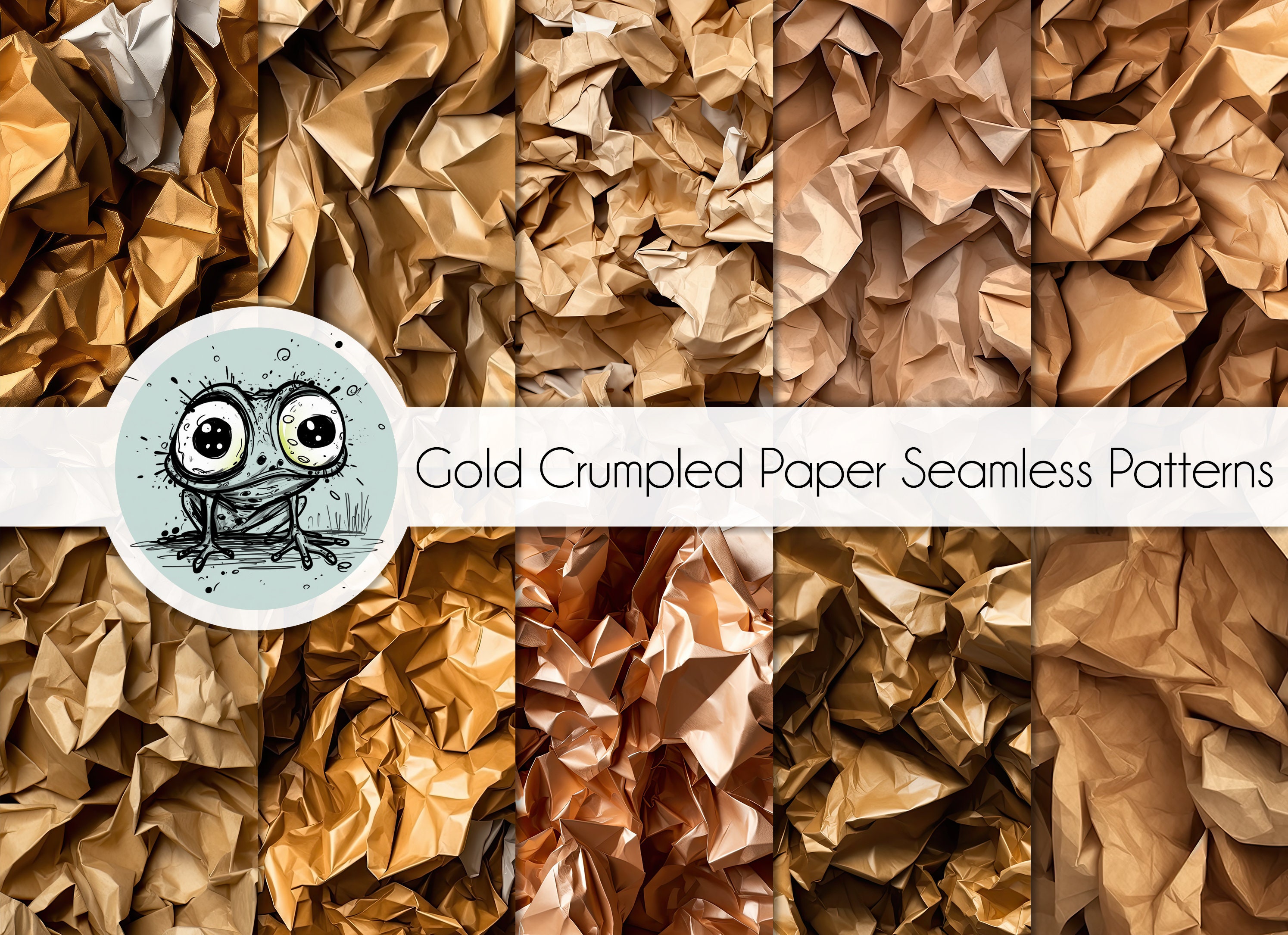 Crinkled Gold Handmade Paper