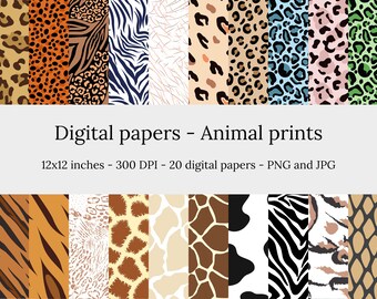 Animal Prints – 20 High Quality Seamless Downloadable Animal Prints Digital Papers