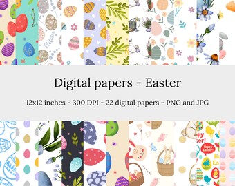 Easter – 22 High Quality Seamless Downloadable Easter Digital Papers