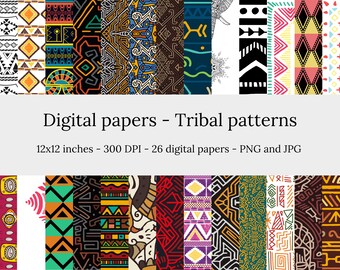 Tribal Patterns – 26 High Quality Seamless Downloadable Tribal Patterns Digital Papers