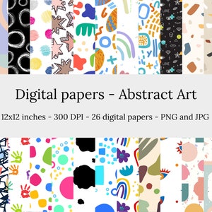 Abstract Art – 26 High Quality Seamless Downloadable Abstract Art Digital Papers