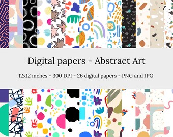 Abstract Art – 26 High Quality Seamless Downloadable Abstract Art Digital Papers