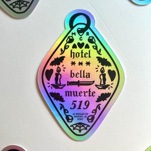 MCR Sticker, Hotel Bella Muerte, Emo Sticker, Elder Emo Sticker, Alternative Sticker, Holographic Sticker, MCR Decal