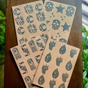 Quaderno A5 in carta kraft con stampa a blocchi, diario naturalistico, pagine a righe, diario rustico boho, diario, regalo unico per scrittori e viaggiatori.