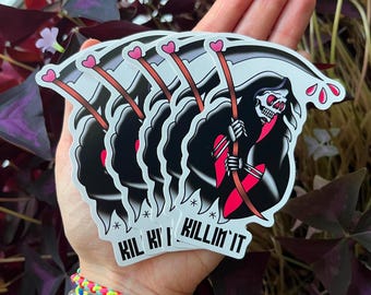 Traditional Tattoo Style Grim Reaper Sticker