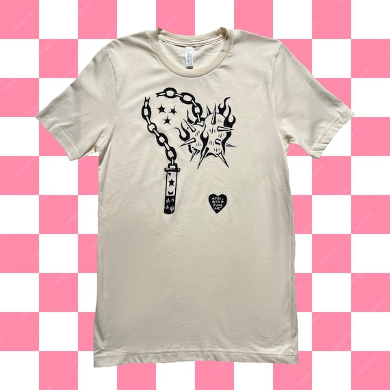 Block Print Linocut Shirt - Ball and Chain Flail Punk Tee Shirt - Unique Lino Hand Printed One Of A Kind Top