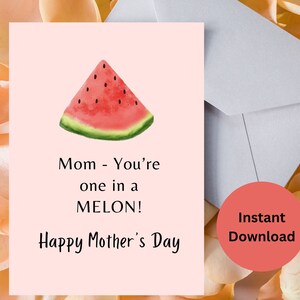 Funny Mothers Day Card, Mom Appreciation Card Instant Download