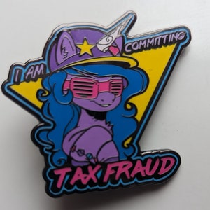 Izzy Moonbow Committing Tax Fraud meme 2 inch  MLPFIM Enamel Pin