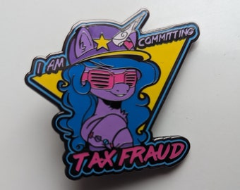 Izzy Moonbow Committing Tax Fraud meme 2 inch  MLPFIM Enamel Pin