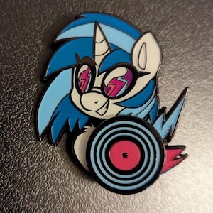 DJ PON3 Vinyl Scratch 2 inch spinning Pony Enamel Pin