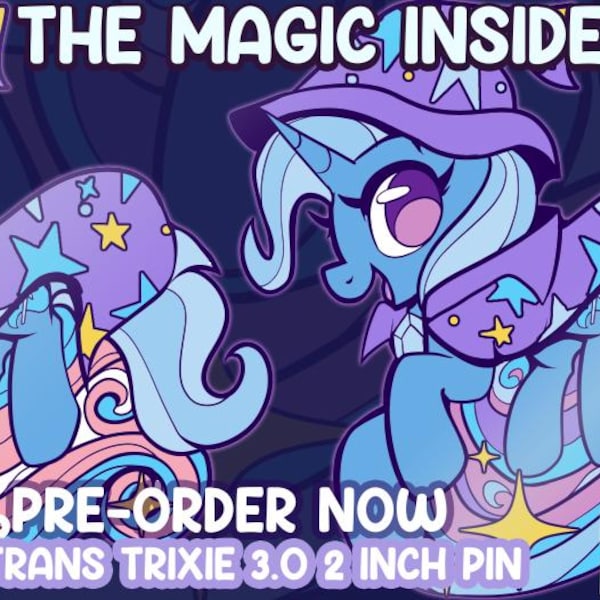 Spilla smaltata MLP da collezione Trixie Lulamoon Unicorn transgender