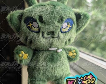 GLORP CAT PLUSH Kitten Alien Keychain plush (Forest Green)