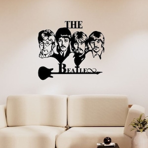 The Beatles Metal Wall Art, Iconic Band Silhouette Decor, Vintage Music Wall Sign, Gift for Beatles Fans, Retro Wall Accent for Home Studio