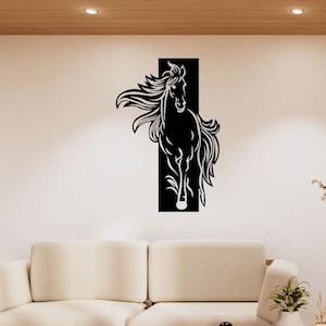 Elegant Horse Metal Wall Art, Metal Wall Art, Wire Art Wall Decor, Equestrian Decor, Draft Horse Decor, Farmhouse Decor, Draft Horse Decor