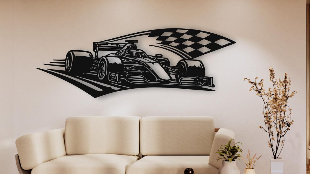 Racing Car Metal Wall Art, Motorsport Steel Decor, Formula Style ...