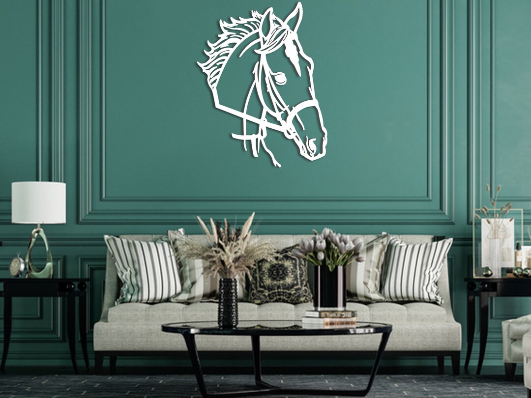 Décoration Murale équestre – Portrait Fer à Cheval En Métal – Écurie