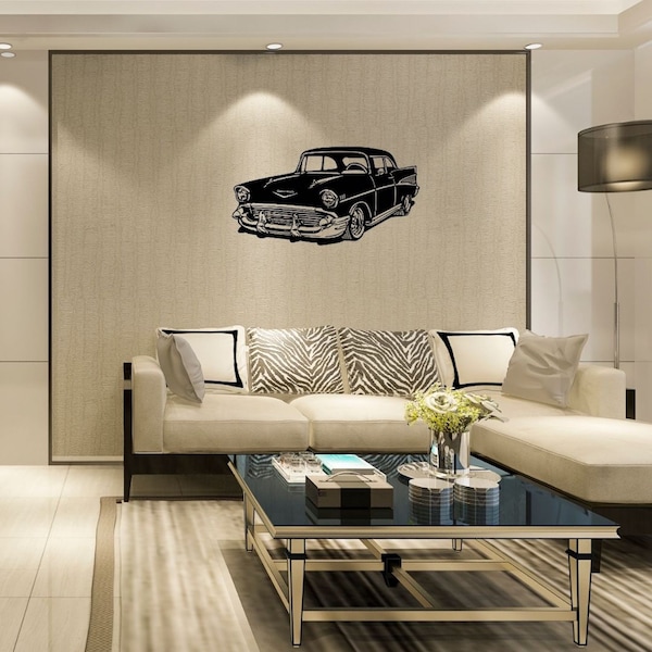 Chevrolet, Classic Car, Metal Car Wall Art, Chevy, Wire Art Wall Decor, Classic Car Wall Art, Car Wall Art,Above Bed Decor,Classic Car Decor