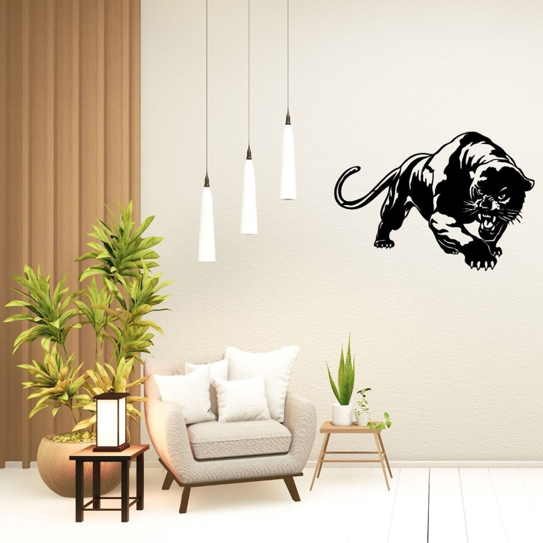 Wall Decor, Black Panther Metal Decor, Metal Wall Art, Spiritual Decor
