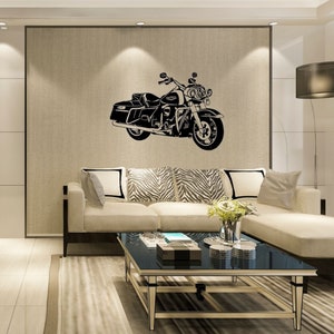 Harley Style Motorcycle Metal Wall Art, Vintage Biker Garage Decor, Cool Motorbike Sign for Man Cave, Gift for Motorcycle Enthusiasts