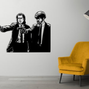 Pulp Fiction Metal Wall Art, Modern Movie Scene Decor, Tarantino Fan Gift, Pop Culture Wall Sign, Vincent Jules Art for Home or Office