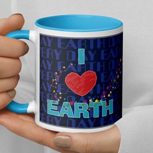 BeeBop I Love Earth-Surf- Kubek z kolorowym wnętrzem