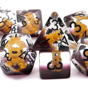 Squirrel DnD Dice Set - 7 Piece RPG Dice - Animal Dice - Cute Creature Dice - Dungeons and Dragons | Nerdy Gift