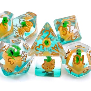 Dragon Egg DnD Dice Set - 7 Piece RPG Dice -  Hatchling Green Dragon - Ideal for Tabletop RPGs - Fantasy Gaming Gift | Nerdy Gift