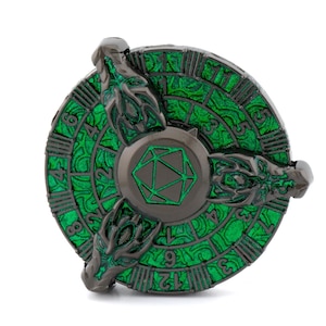 Spinning 3 Headed Dragon Metal DnD Dice | 7 in 1 Fidget Spinner | Spiner Gyro Dice | Dungeons & Dragons | Roulette RPG Dice | Gift Box