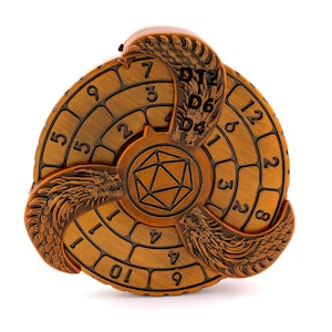 Dragon Wings Spinning Metal DnD Dice | 7 in 1 Fidget Spinner RPG Dice | Revolving Gyro Dice | Dungeons & Dragons | Roulette  | Gift Box