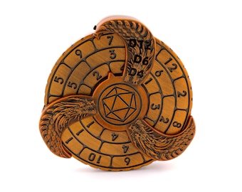 Dragon Wings Spinning Metal DnD Dice | 7 in 1 Fidget Spinner RPG Dice | Revolving Gyro Dice | Dungeons & Dragons | Roulette  | Gift Box
