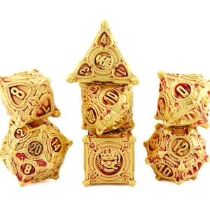 Joker Metall DnD Würfel Set | 7 Stück Spielkarten-Rollenspielwürfel | Totenkopf-Clown | Pik | Dungeons & Dragons | TTPR | Gamer Geschenk
