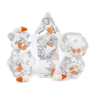 Eiscreme DnD Würfel Set | 7 Stück Resin Rollenspiel Würfel | Eistüte Würfel | Soft Servieren | Tabletop-Rollenspiel | Dungeons and Dragons | Nerdiges Geschenk