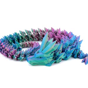 Crystal Dragon - Articulated 3d Print - 100+ Colors - Fidget - Flexi Toy - Cinderwing3d - Made To Order | Nerdy Gift