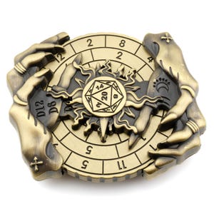 Dadi rotanti in metallo per D&D "Witches Hands" / Dadi per RPG "Suns Fortune" / Dadi rotanti "Fidget" / Dadi per roulette / Dungeons & Dragons / Scatola regalo