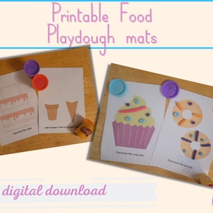 8 Printable Play Doh Mats, Food Play Dough Mats, Ice Cream Playdough ...