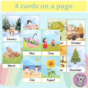 Watercolor Months of the Year Cards: Montessori Classroom Calendar ...