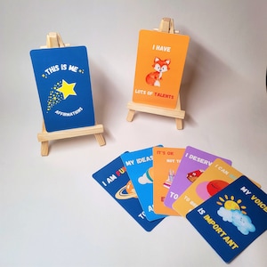 Jeu de cartes Affirmation pour enfants, cartes du jour pour enfants pour stimuler la positivité avec gratitude, pleine conscience et affirmations, lot de 20.