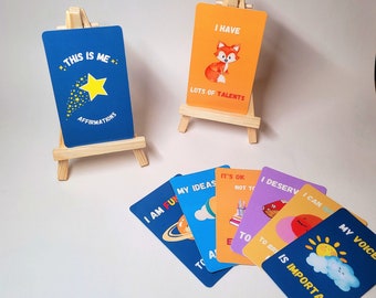 Affirmation for kids card deck, Daily cards for children to boost positivity with gratitude, mindfulness and affirmations, Set of 20.