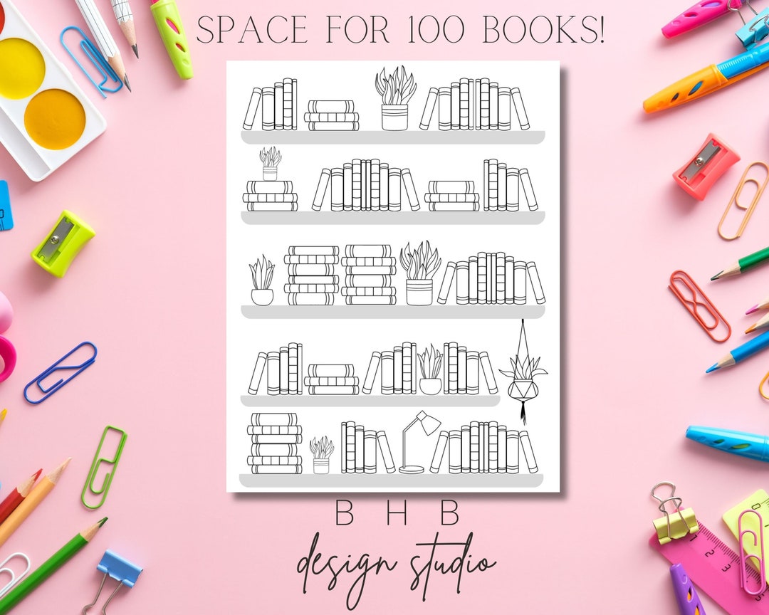Reading Log Tracker Printable Bookshelf Reading Log Book - Etsy