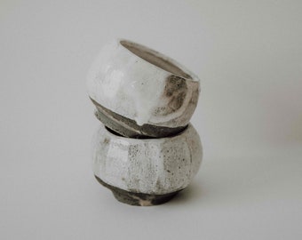 Raku Black & White Teacup